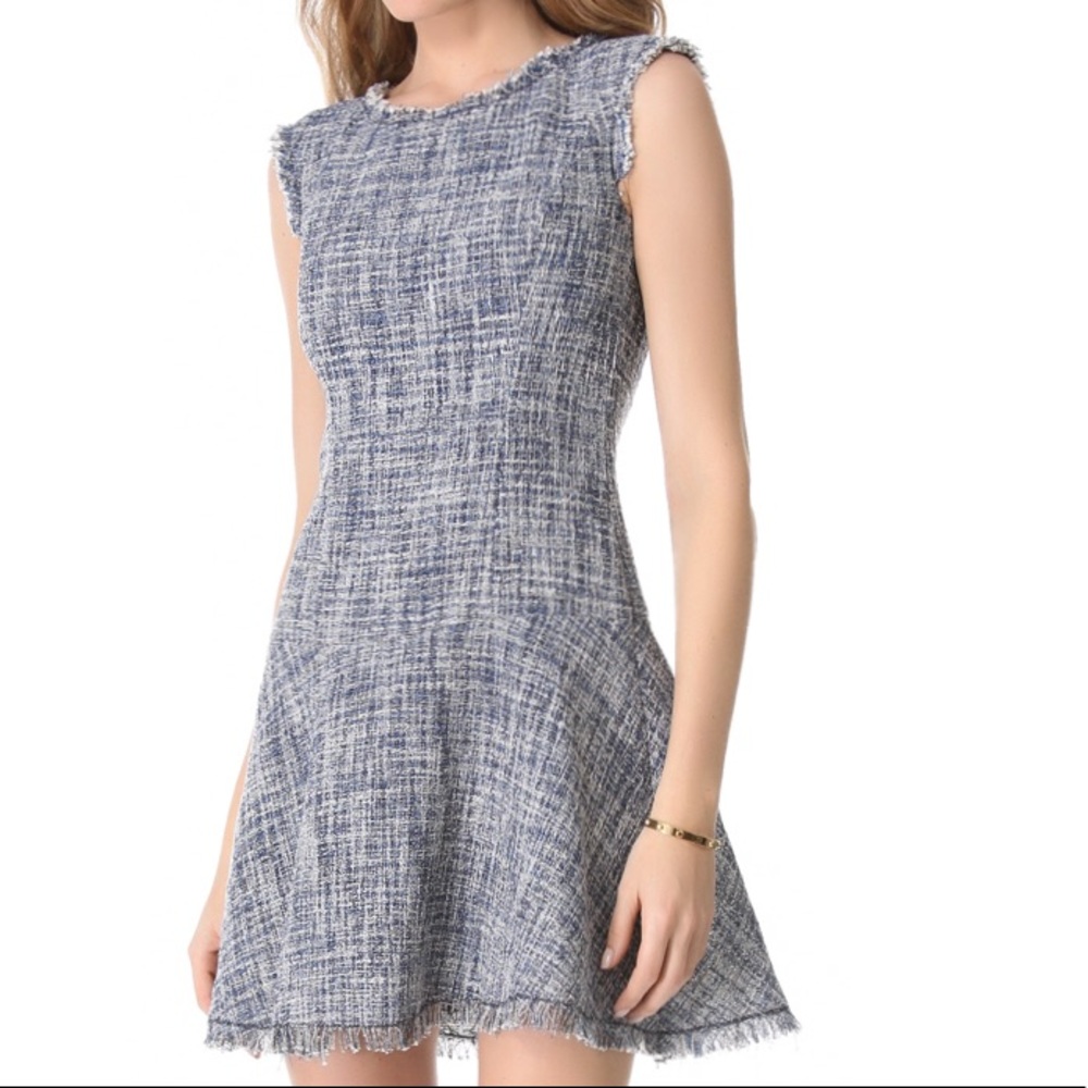 Rebecca Taylor Frayed Tweed Dress Size 2